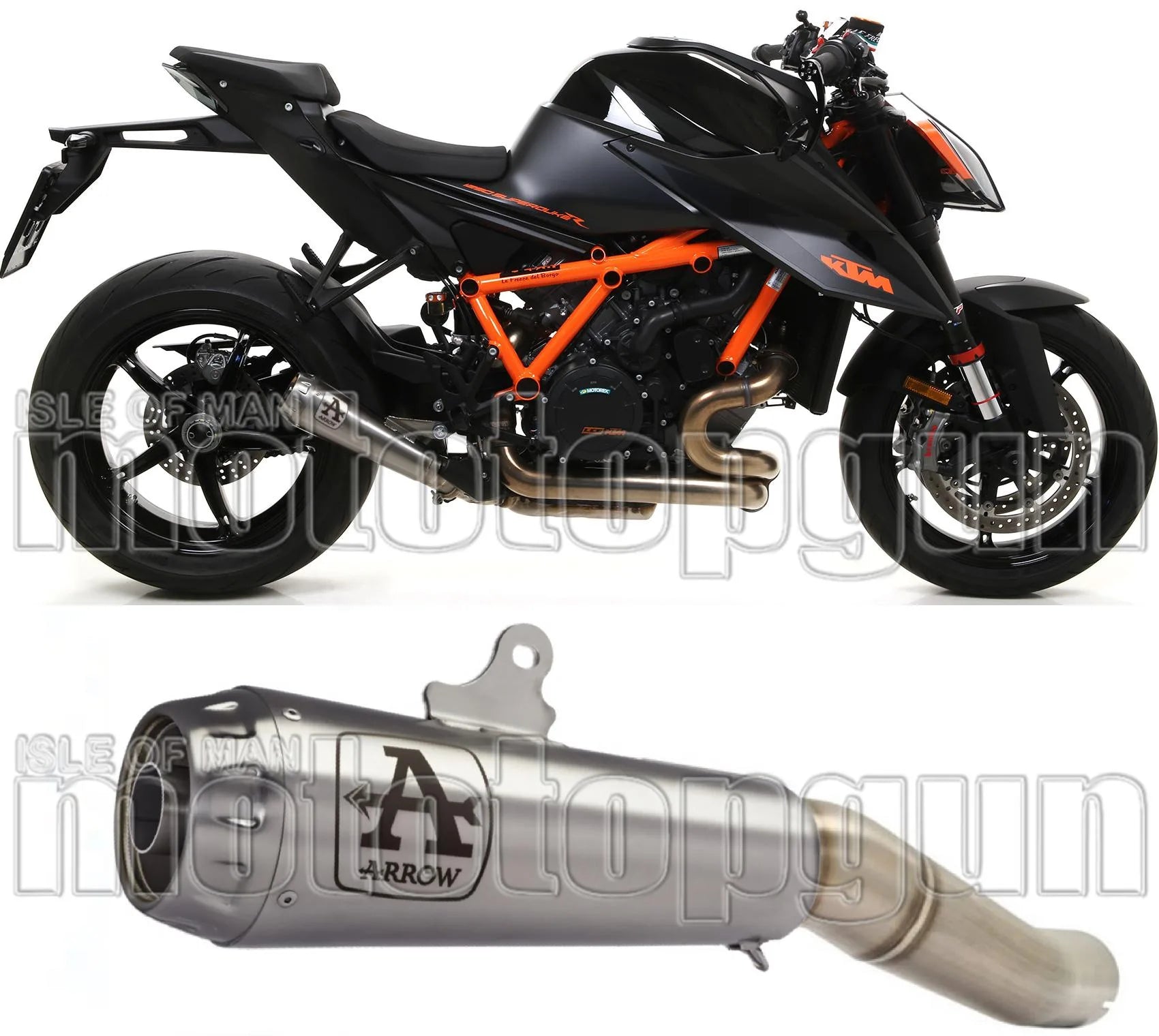 Exhaust Tip With Noise Certification Pro-Race Nichrom Stainless Steel - Arrow Special Parts Compatible With Ktm 1290 Superduke R (2020-2023)