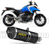 Exhaust Tip With Noise Certification Race-Tech Black Aluminium Carbon - Arrow Special Parts Compatible With Honda Nc 750 X (2021-2022)