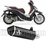 Non-Catalytic Exhaust Tip With Sound Certification Urban Black Aluminium Stainless Steel Black - Arrow Special Parts Compatible With Piaggio Beverly 300 Hpe (2021-2024)