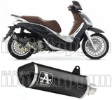 Catalytic Exhaust Tip With Sound Certification Urban Black Aluminium Stainless Steel Black - Arrow Special Parts Compatible With Piaggio Beverly 300 Hpe (2021-2024)