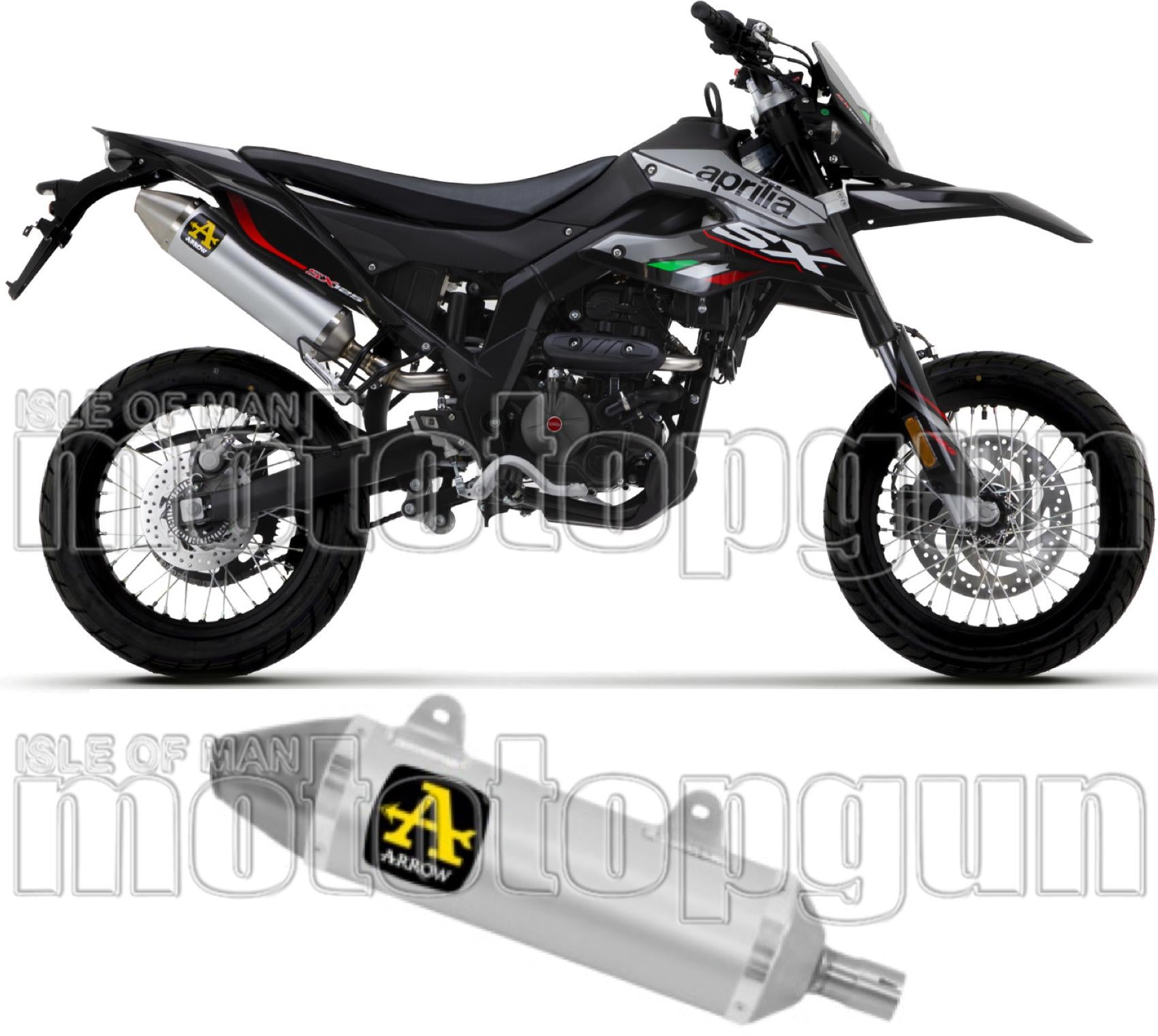 Exhaust Tip With Noise Certification Thunder Aluminium Stainless Steel - Arrow Special Parts Compatible With Aprilia Rx - Sx 125 (2021-2024)