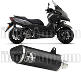 Catalytic Exhaust Tip With Sound Certification Urban Black Aluminium Stainless Steel Black - Arrow Special Parts Compatible With Yamaha X-Max 300 (2021-2024)