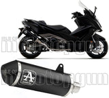 Catalytic Exhaust Tip With Sound Certification Urban Black Aluminium Carbon - Arrow Special Parts Compatible With Kymco Ak 550 (2021-2026)