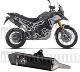 Exhaust Tip With Noise Certification Veloce Black Aluminium Carby End Cap - Arrow Special Parts Compatible With Triumph Tiger 900 Gt - Pro (2024-2026)