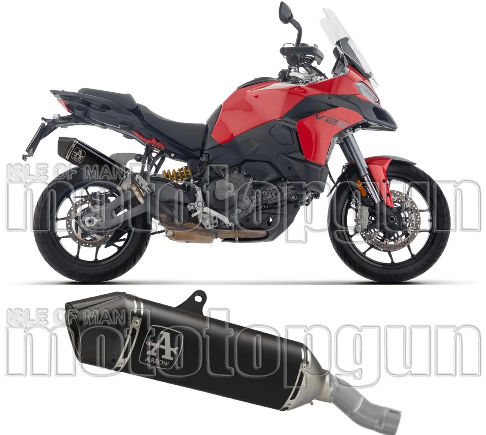 Exhaust Tip With Noise Certification Veloce Black Titanium Carby End Cap - Arrow Special Parts Compatible With Ducati Multistrada V2 - S (2025)