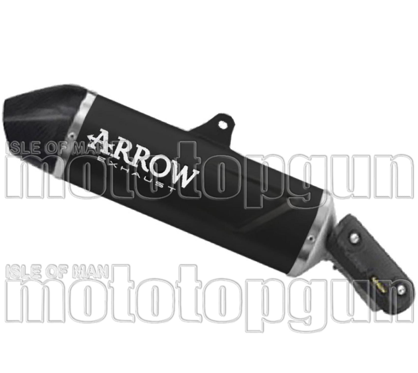 Exhaust Tip With Noise Certification Indy-Race Evo Black Aluminium Carby End Cap - Arrow Special Parts Compatible With Aprilia Tuareg 660 (2025-2026)