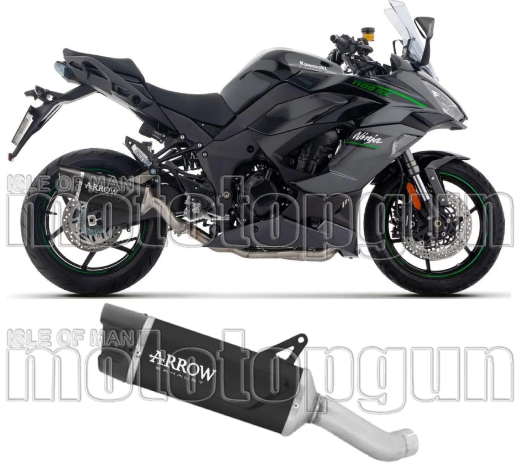 Exhaust Tip With Noise Certification Indy-Race Evo Black Aluminium Carby End Cap - Arrow Special Parts Compatible With Kawasaki Ninja 1100 Sx (2025-2026)
