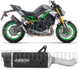 Exhaust Tip With Noise Certification Indy-Race Evo Black Aluminium Carby End Cap - Arrow Special Parts Compatible With Kawasaki Z 900 (2025-2026)