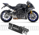 Exhaust Tip With Noise Certification Indy-Race Evo Black Aluminium Carby End Cap - Arrow Special Parts Compatible With Yamaha Yzf-R1 1000 (2025)