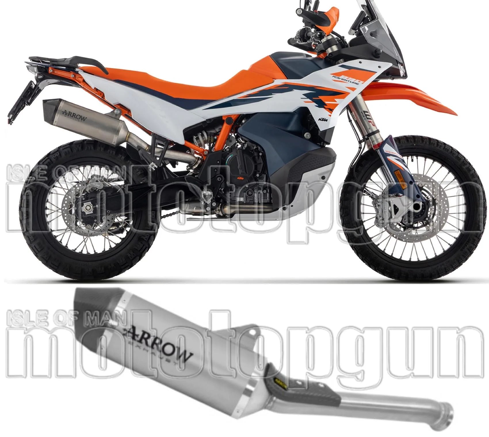 Exhaust Tip With Noise Certification Race-Tech Aluminium Carbon - Arrow Special Parts Compatible With Ktm 890 Adventure R (2021-2024)