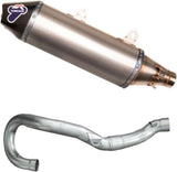 Complete Exhaust System Without Catalytic Converter And Without Sound Certification Oval Titanium Carbon Cap - Termignoni Compatible With Husqvarna Fe 350 (2018-2019)