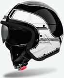 Urban Motorcycle Helmet Airoh J 110 - J1R39 Composite Carbon Gloss White Raster Size S