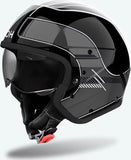 Urban Motorcycle Helmet Airoh J 110 - J1R99 Composite Carbon Dark Grey Gloss Raster Size Xs