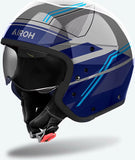 Urban Motorcycle Helmet Airoh J 110 - J1S18 Composite Carbon Gloss Blue Slim Size Xl