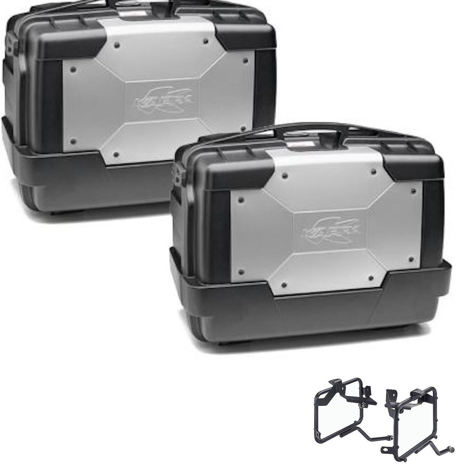 Side Cases Kgr46Pack2 + Side Cases Holder Garda - Kappa Moto Compatible With Moto Guzzi V7 850 Stone (2021-2023)