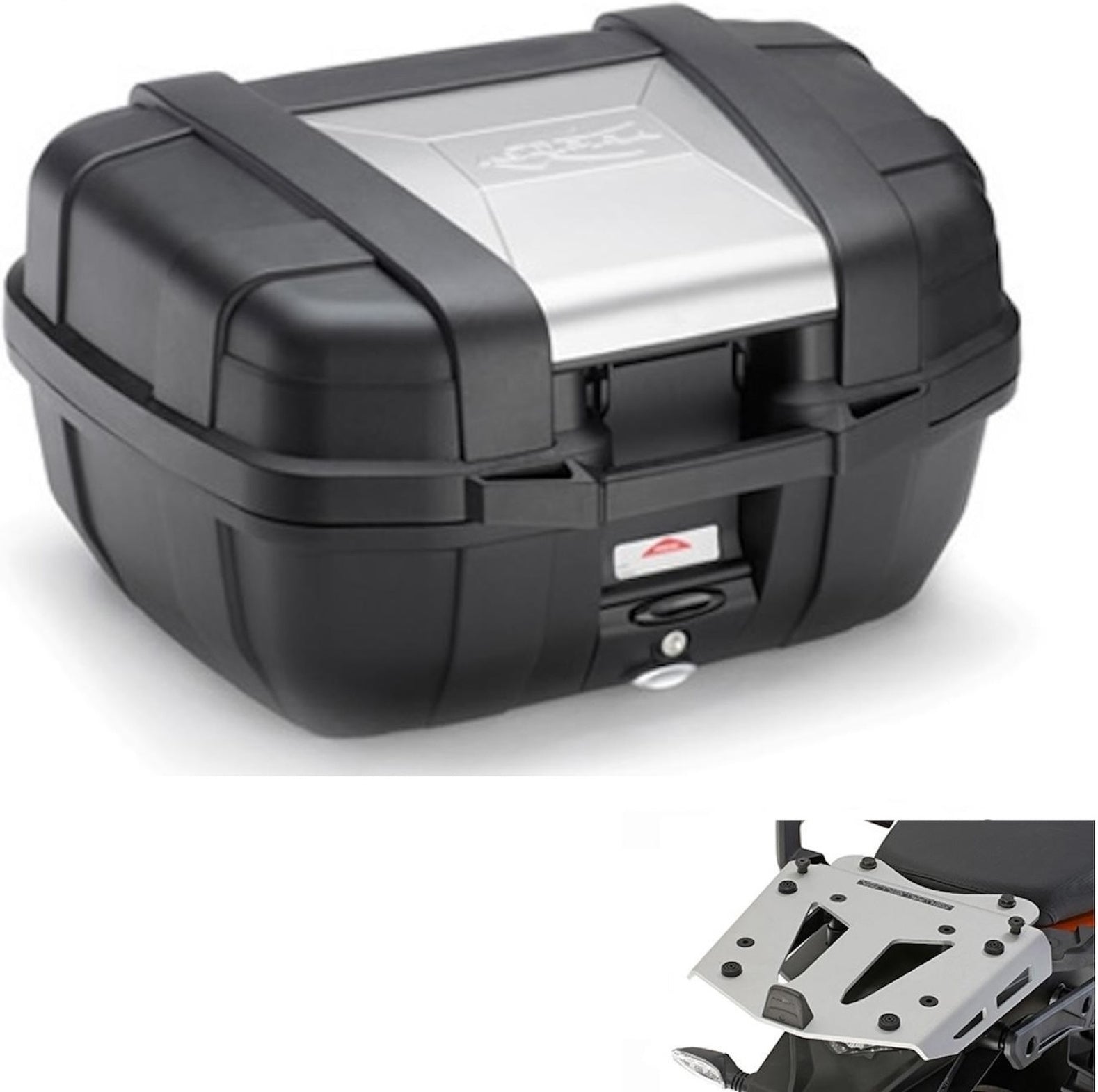 Top Case Kgr52 + Rear Rack Aluminium Garda - Kappa Moto Compatible With Triumph Tiger 1200 Gt Explorer (2022-2023)