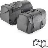 Side-Bags Kmlw01 16-25 Lt + Side-Case Holder - Kappa Moto Compatible With Honda Cmx 500 Rebel (2017-2019)