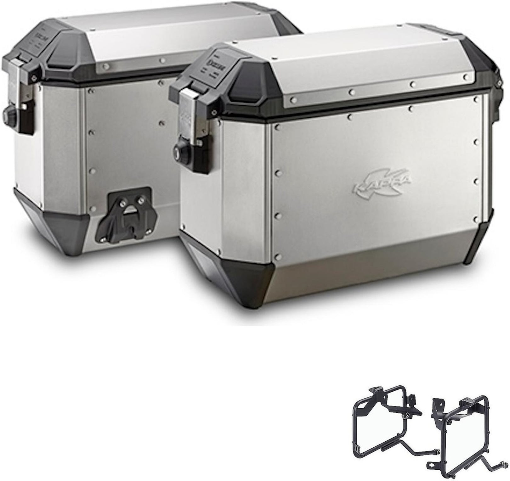 Side Cases Kms36Apack2 + Side Cases Holder K'Mission Aluminium - Kappa Moto Compatible With Triumph Tiger 1200 Gt (2022-2023)