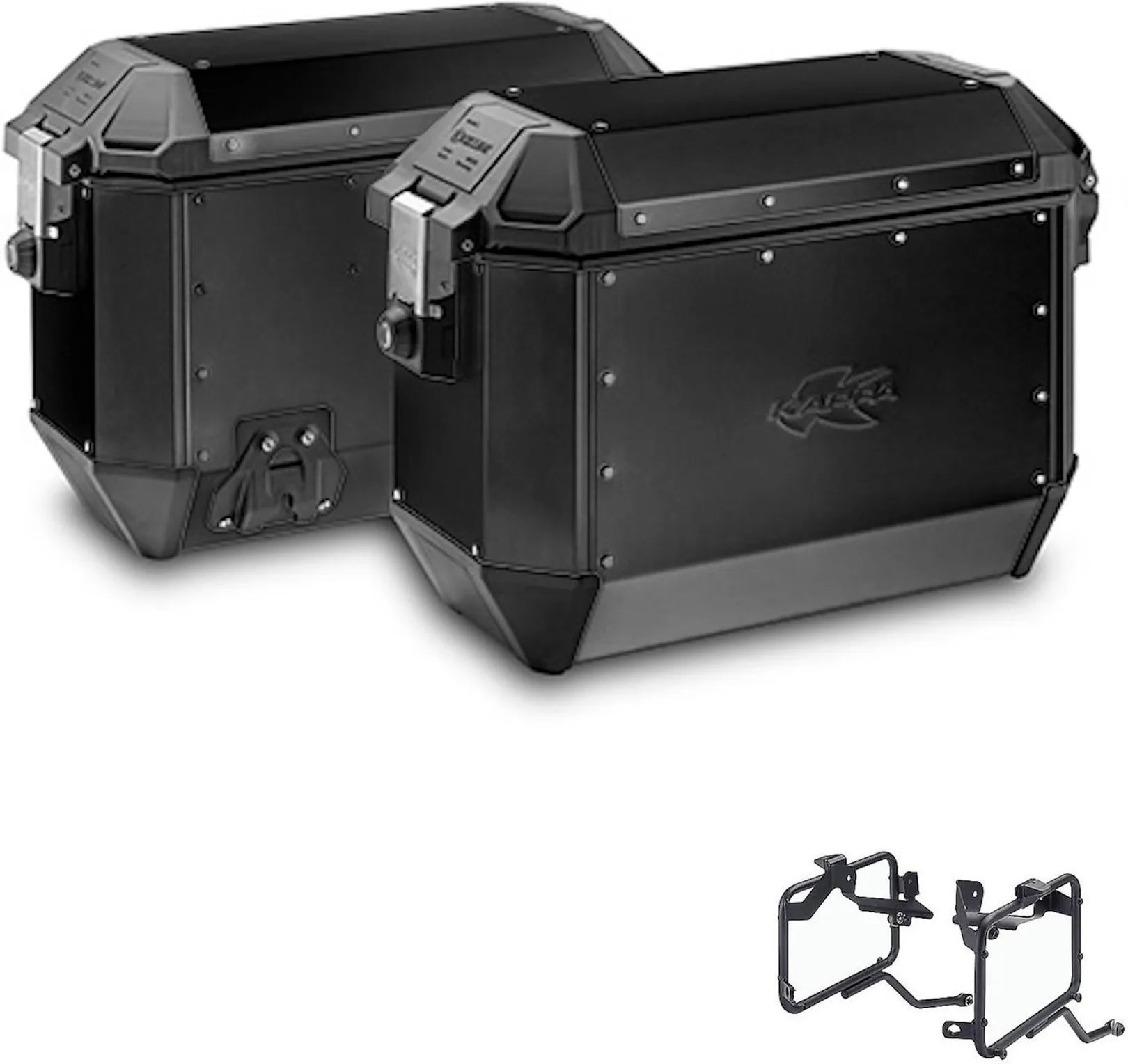 Side Cases Kms36Bpack2 + Side Cases Holder K'Mission Aluminium - Kappa Moto Compatible With Moto Morini X-Cape 649 (2021-2023)