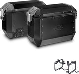 Side Cases Kms36Bpack2 + Side Cases Holder K'Mission Aluminium - Kappa Moto Compatible With Bmw R 1200 Gs (2004-2012)