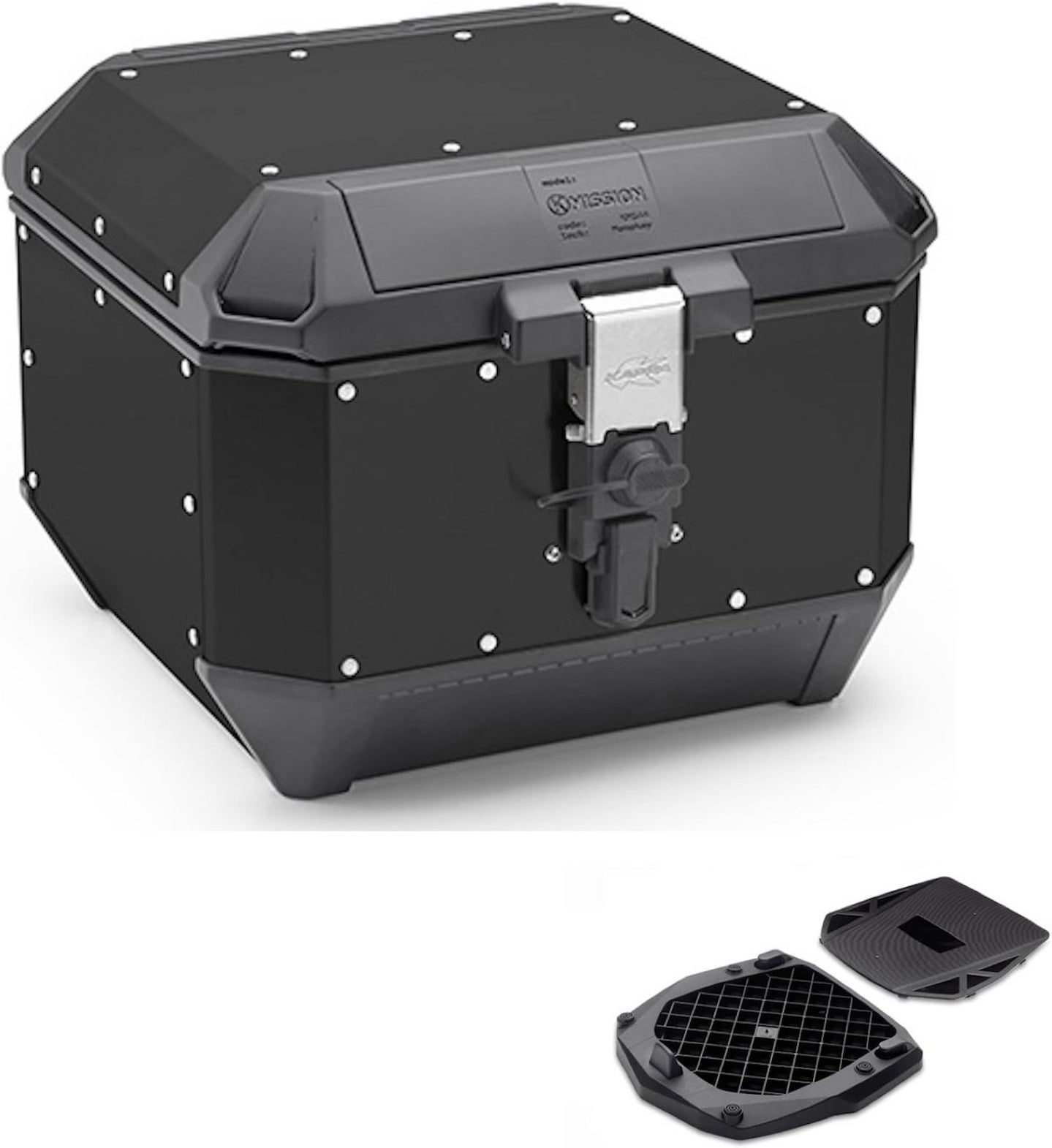 Top Case Kms44B + Rear Rack K'Mission Aluminium - Kappa Moto Compatible With Piaggio Mp3 300 - 500 Ie (2015-2017)