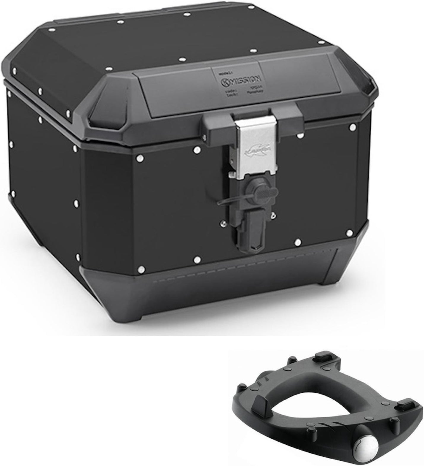 Top Case Kms44B + Rear Rack K'Mission Aluminium - Kappa Moto Compatible With Kawasaki Ninja H2 Sx (2018-2023)