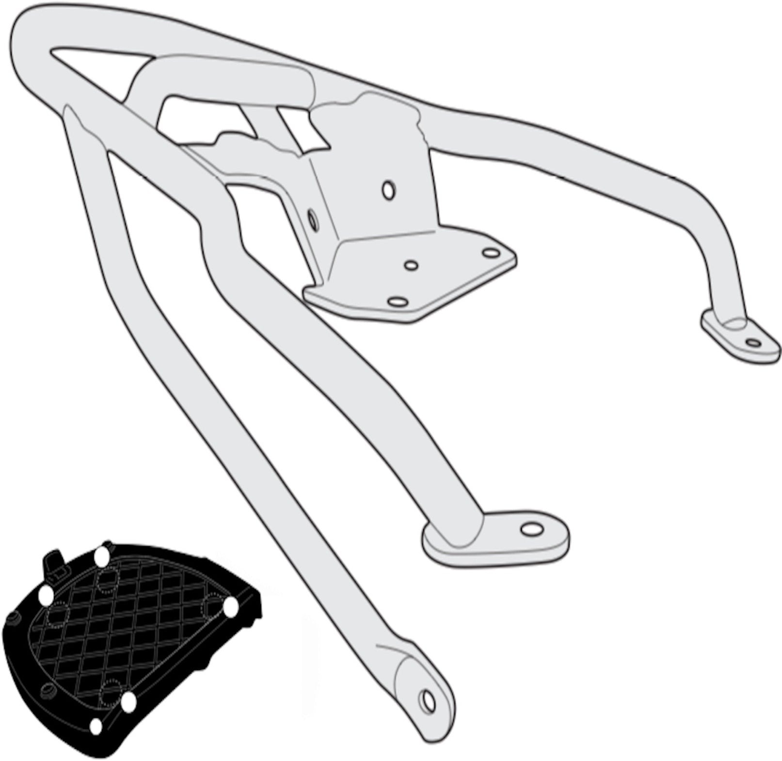 Rear-Rack Monokey - Kappa Moto Compatible With Triumph Bonneville T100 (2017-2022)