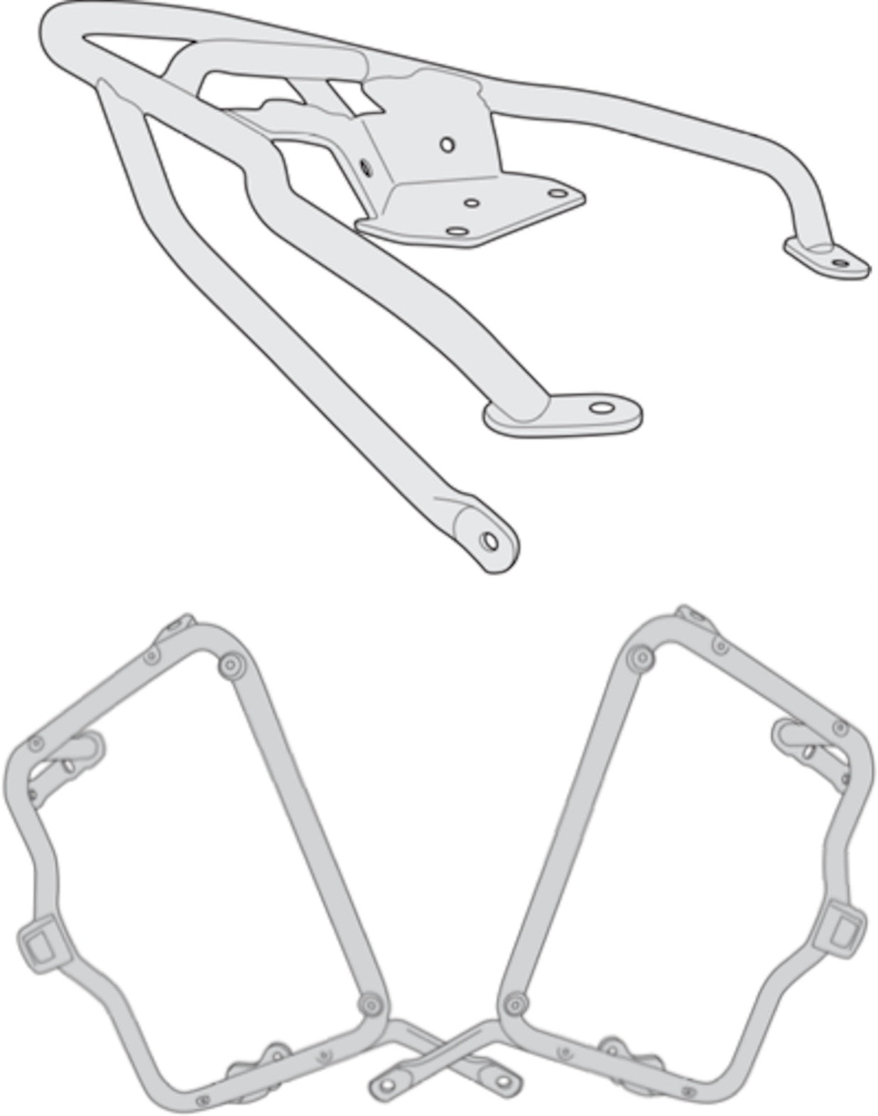 Rear-Rack Monolock + Side-Case Holder Retro Fit - Kappa Moto Compatible With Triumph Bonneville T100 (2017-2022)