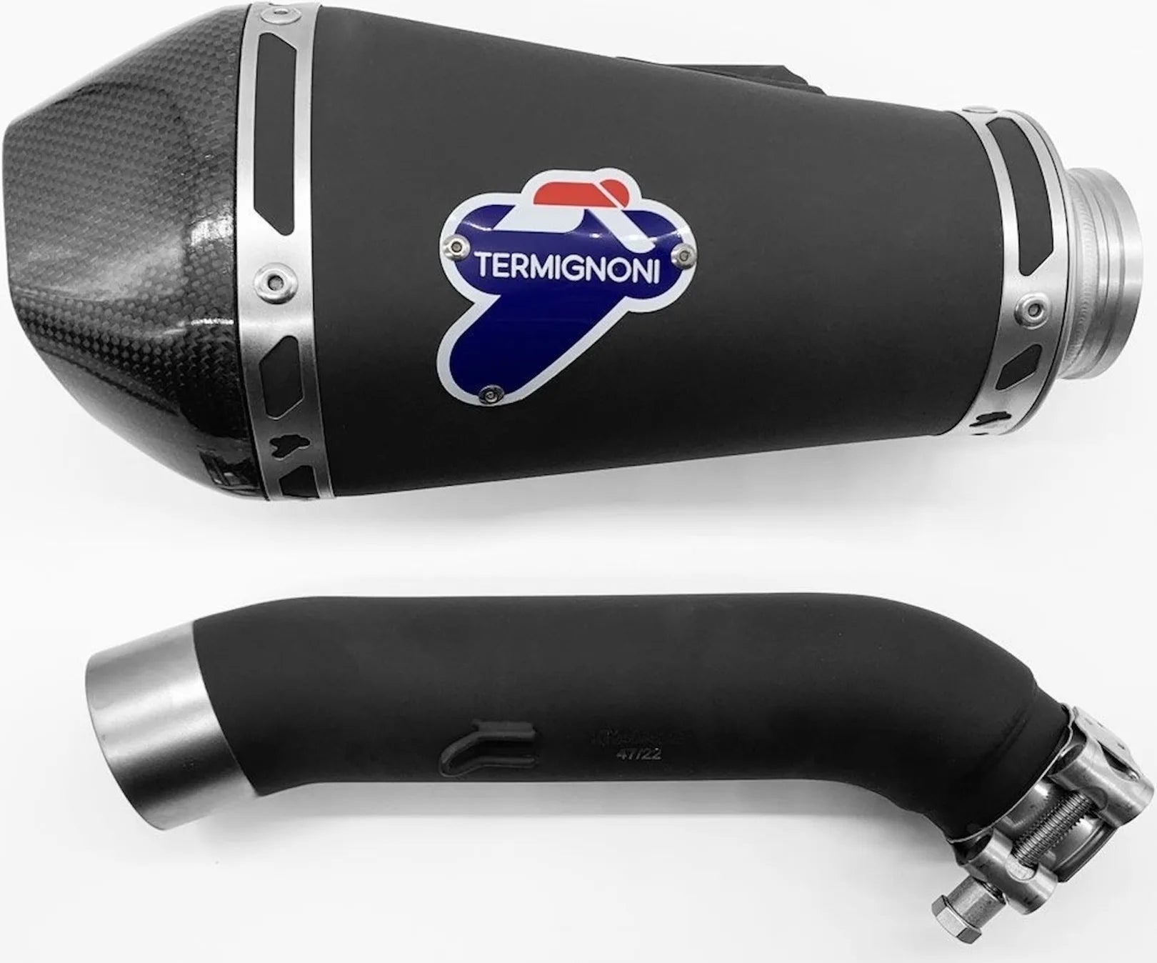 Exhaust Tip With Noise Certification Relevance Steel Black Carbon Cap - Termignoni Compatible With Ktm 250 Adventure (2020-2023)