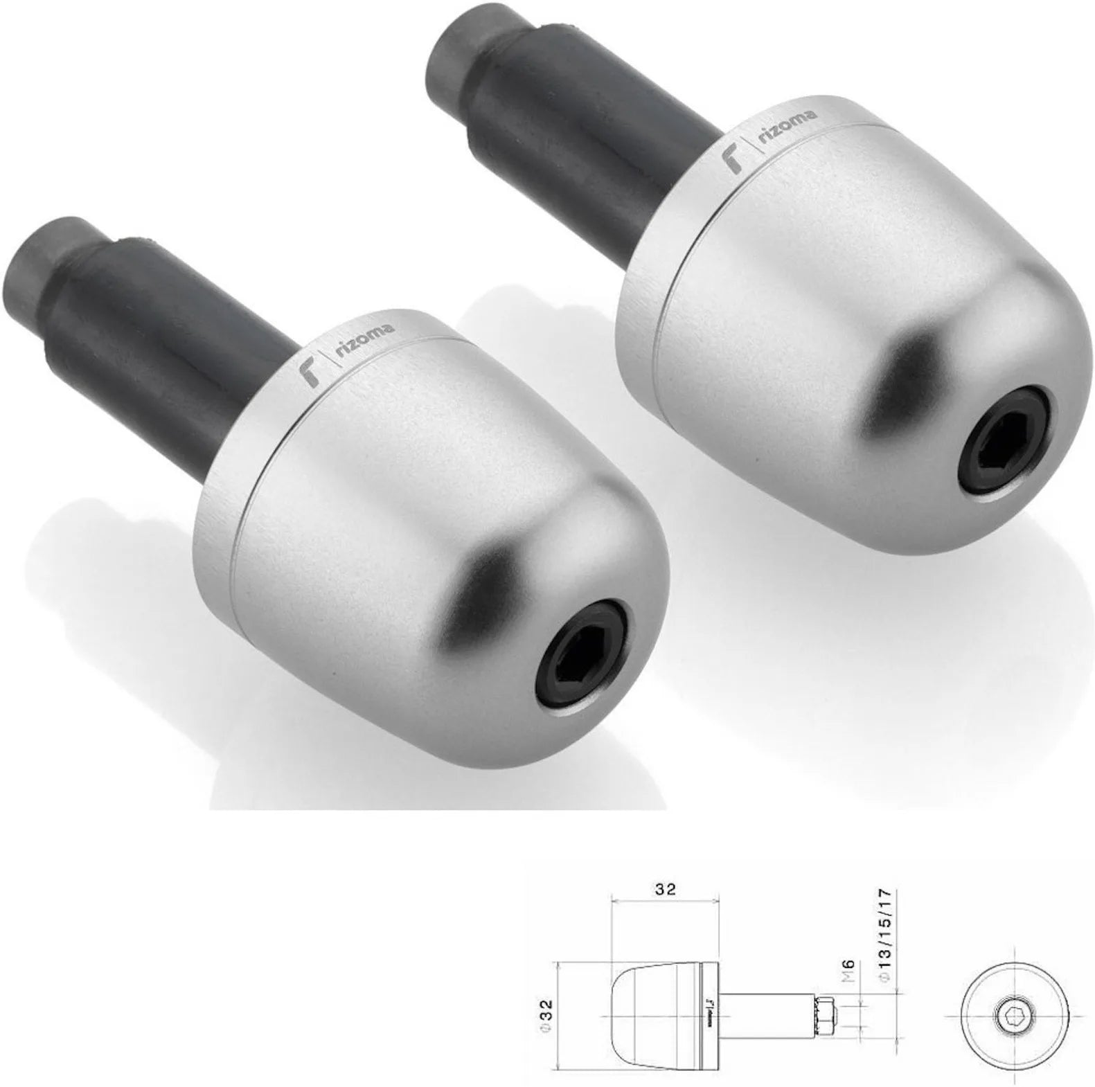Couple Bar-End Plugs Ma302A - Rizoma Compatible With Suzuki V-Strom 250 (2017-2019)