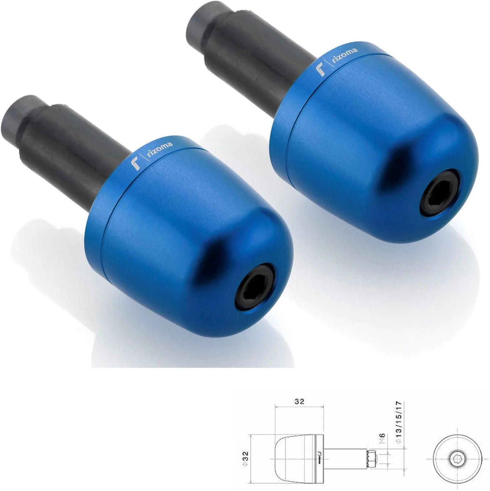 Couple Bar-End Plugs Ma302U - Rizoma Compatible With Ducati Scrambler 800 Full Throttle (2015-2019)