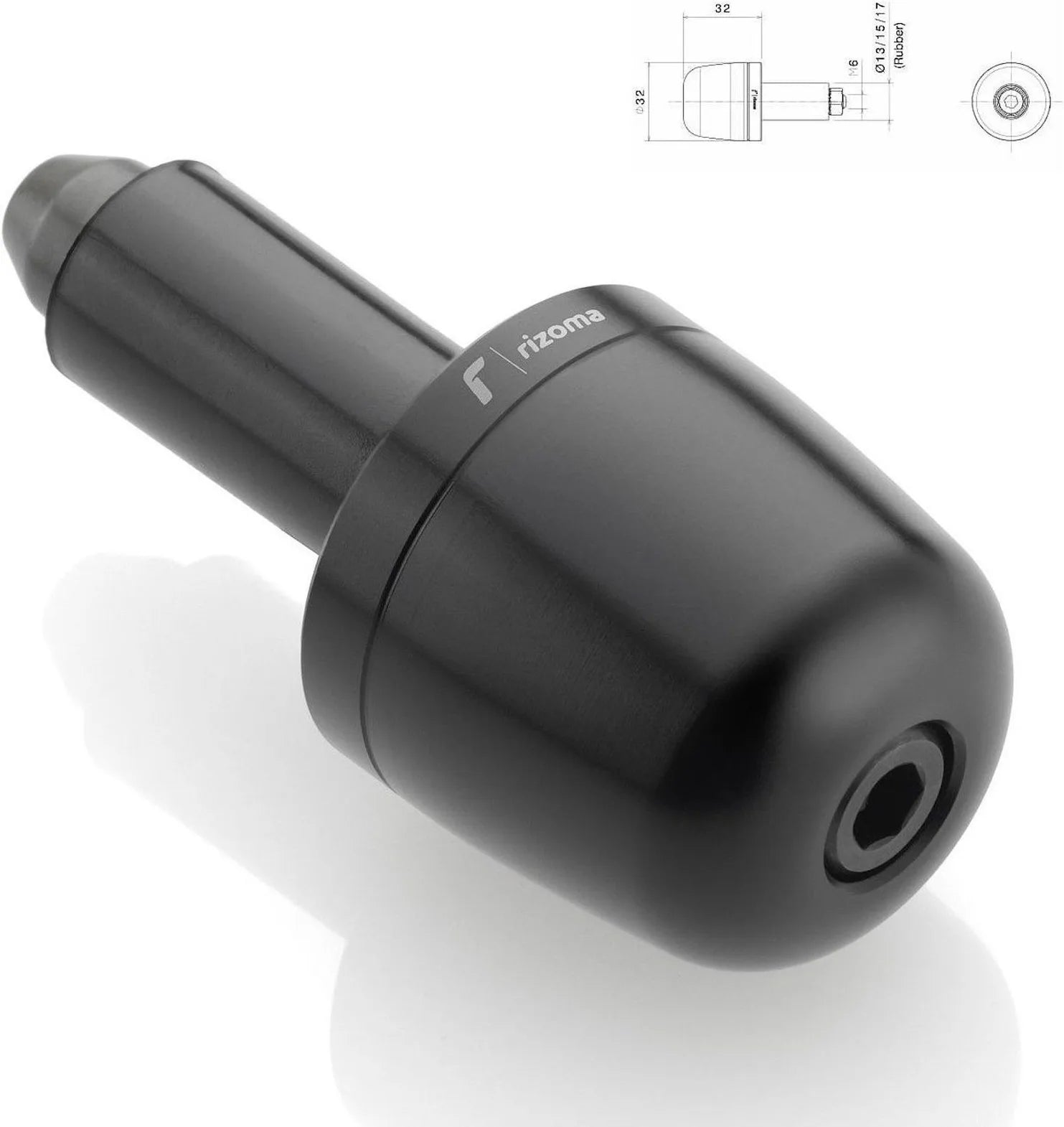 Couple Bar-End Plugs Ma303B - Rizoma Compatible With Kawasaki Z 750 R Abs (2011-2012)