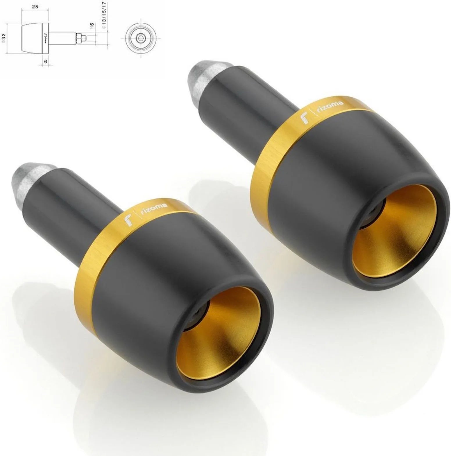 Couple Bar-End Plugs Ma532G - Rizoma Compatible With Kawasaki Z 800 Abs (2012-2016)