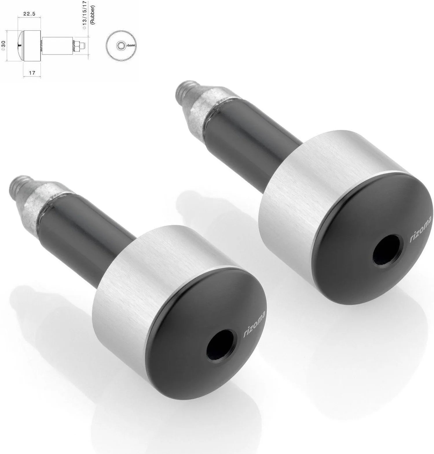 Couple Bar-End Plugs Ma533A - Rizoma Compatible With Ducati Hypermotard 1100 Evo (2010-2012)