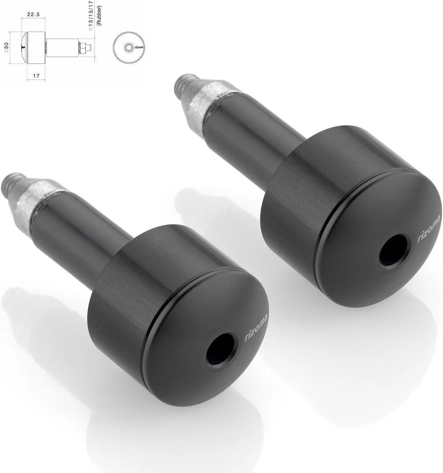 Couple Bar-End Plugs Ma533B - Rizoma Compatible With Suzuki Gsr 750 (2010-2015)