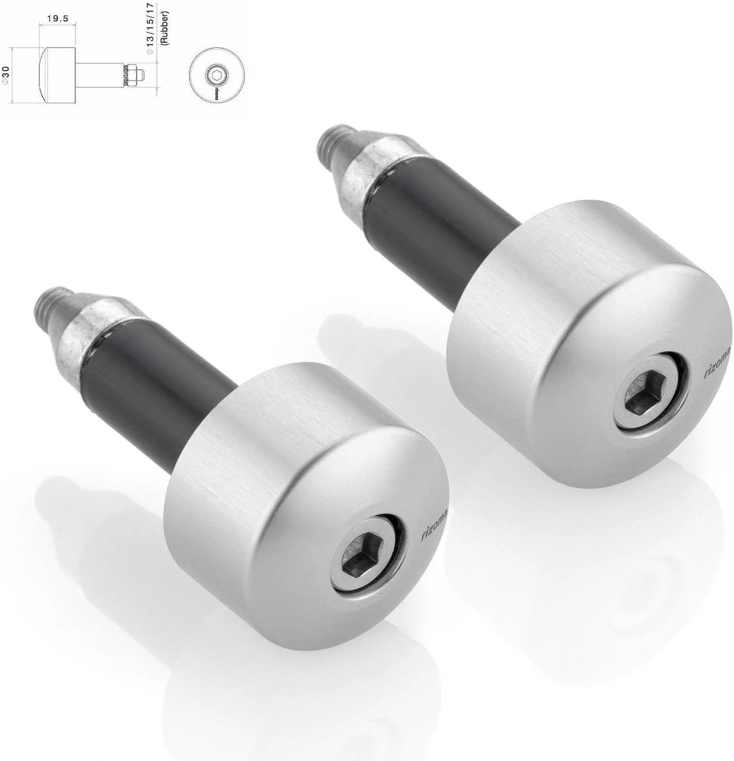 Couple Bar-End Plugs Ma534A - Rizoma Compatible With Mv Agusta Brutale 800 Eas Abs (2016)