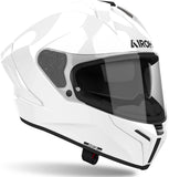 Full-Face Motorcycle Helmet Airoh Matryx - Mx14 Composite Carbon Gloss White Color Size Xl