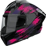 Full-Face Motorcycle Helmet Airoh Matryx - Mxre54 Composite Carbon Gloss Purple Reflex Size Xl