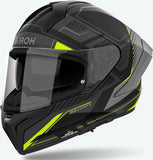 Full-Face Motorcycle Helmet Airoh Matryx - Mxrk31 Composite Carbon Matte Yellow Rocket Size L