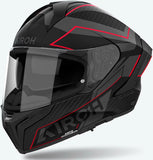 Full-Face Motorcycle Helmet Airoh Matryx - Mxse55 Composite Carbon Matte Red Sentinel Size Xxl