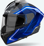 Full-Face Motorcycle Helmet Airoh Matryx - Mxw18 Composite Carbon Gloss Blue Wide Size Xxl
