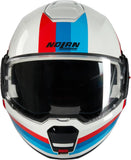 Flip-Up Travelling Motorcycle Helmet Nolan N120-1 White / Blue / Red Lineo 347 Size Xxxl