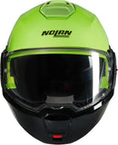 Flip-Up Travelling Motorcycle Helmet Nolan N120-1 Green Impulso / Black Mivedi 329 Size Xs