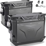 Monokey Cam-Side Trekker Outback Evo Smart Black Aluminium Side Cases + Locks - 70 Lt Trekker Outback Evo Smart Aluminium - Givi Compatible With Ktm 890 Smt (2023-2024)
