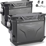 Monokey Cam-Side Trekker Outback Evo Smart Black Aluminium Side Cases + Locks - 70 Lt Trekker Outback Evo Smart Aluminium - Givi Compatible With Ktm 790 Adventure (2023-2025)
