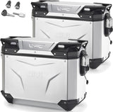 Monokey Cam-Side Trekker Outback Evo Smart Anodized Aluminium Side Cases + Locks - 74 Lt Trekker Outback Evo Smart Anodized Aluminium - Givi Compatible With Ktm 890 Smt (2023-2024)