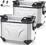 Monokey Cam-Side Trekker Outback Evo Smart Anodized Aluminium Side Cases + Locks - 74 Lt Trekker Outback Evo Smart Anodized Aluminium - Givi Compatible With Ktm 890 Smt (2023-2024)