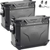 Monokey Cam-Side Trekker Outback Evo Smart Black Aluminium Side Cases + Locks - 74 Lt Trekker Outback Evo Smart Aluminium - Givi Compatible With Ktm 890 Adventure (2023-2025)