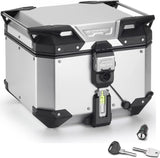 Monokey Trekker Outback Evo Smart Anodized Aluminium Top Case - 42 Lt Trekker Outback Evo Smart Anodized Aluminium - Givi Compatible With Kawasaki Versys 650 (2010-2014)