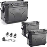 Trekker Outback Evo Smart Aluminium Black Top Case + Side Cases - 116 Lt Trekker Outback Evo Smart Aluminium - Givi Compatible With Honda Nc 750 S (2016-2020)